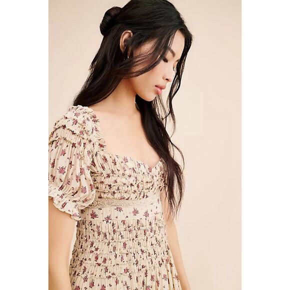 Free People Bali Juniper Smocked Sundress Ditsy Floral Size 8 NWT - Picture 3 of 5